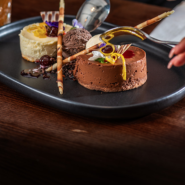 Dessert menu at The Pheasant